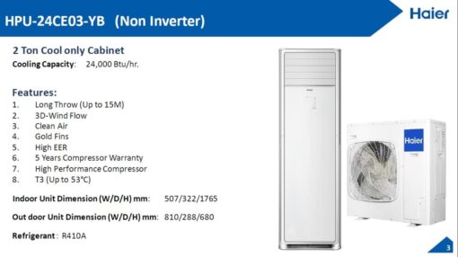 Haier HPU-48CE03 (R410a) Cabinet AC | Floor Standing