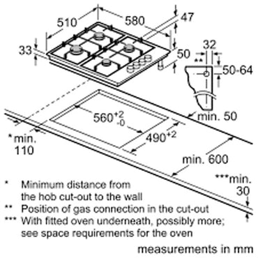 Siemens ER64151DE 4 Burners Stainless Steel Kitchen Hob