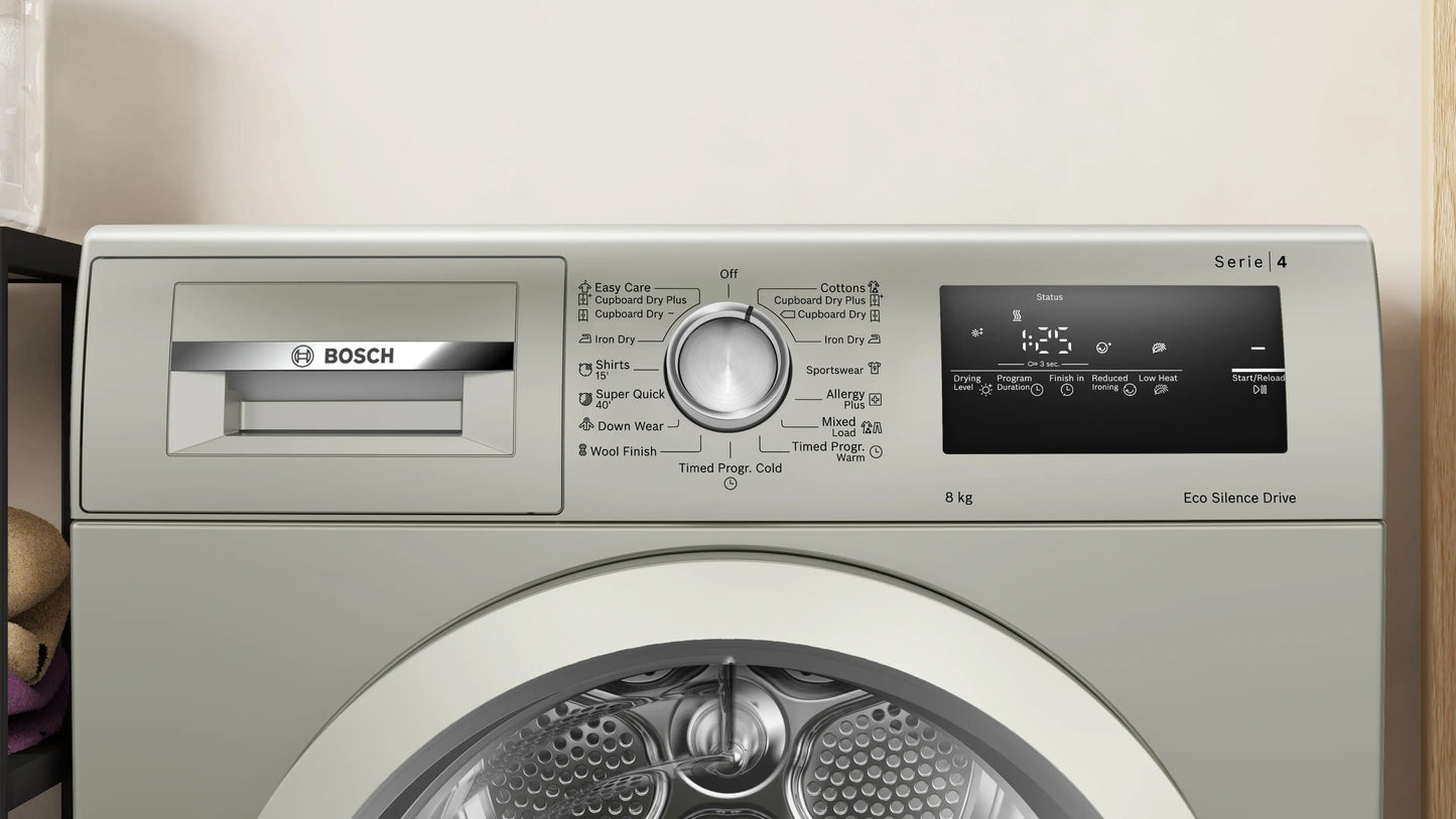 Bosch WTN86202ME Condenser Tumble Dryer – Fast & Gentle Fabric Drying